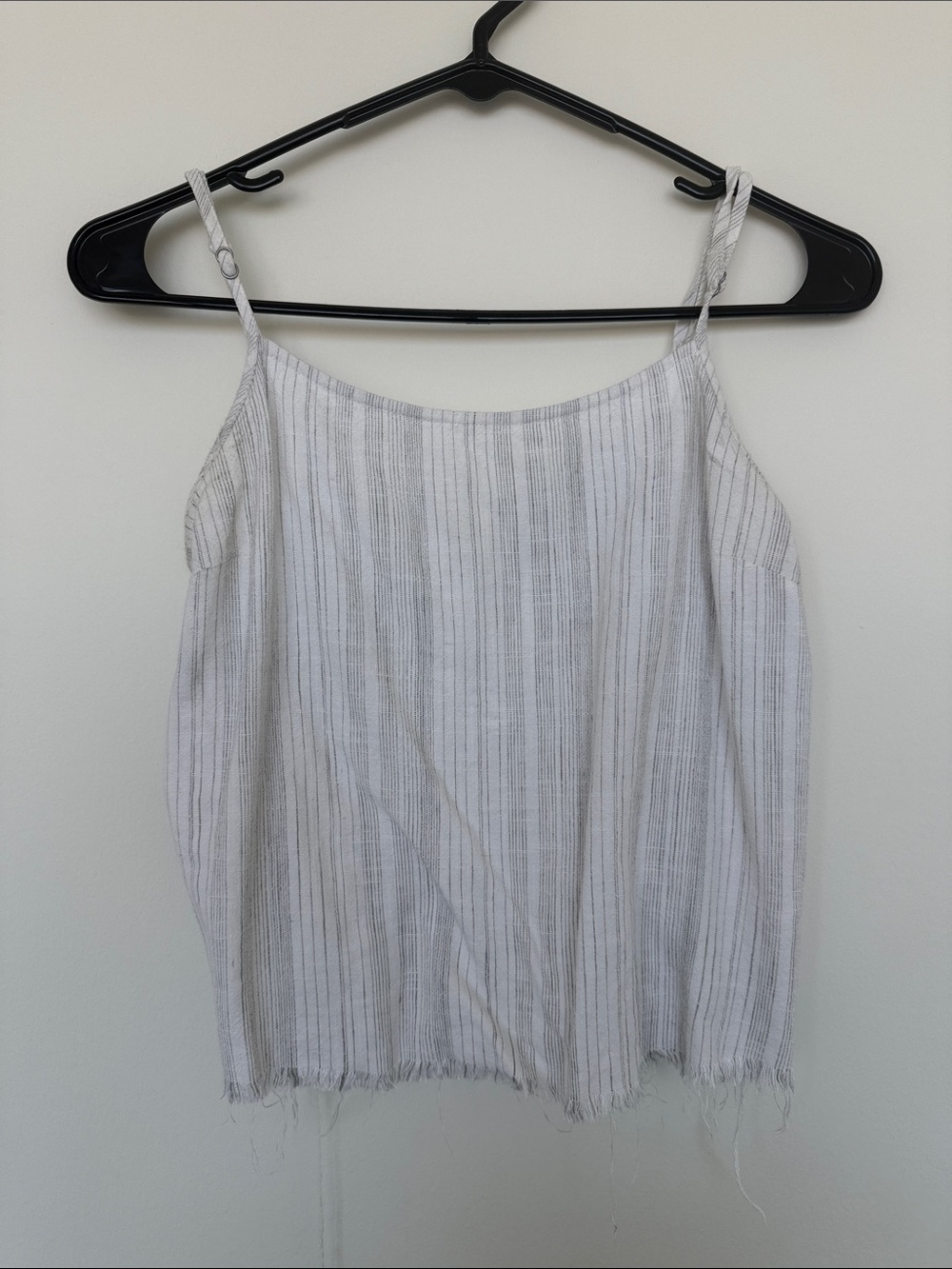 Gentle Fawn White & Light Gray Striped Spaghetti-Strap Cami